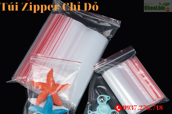 Túi Zip Chỉ Đỏ